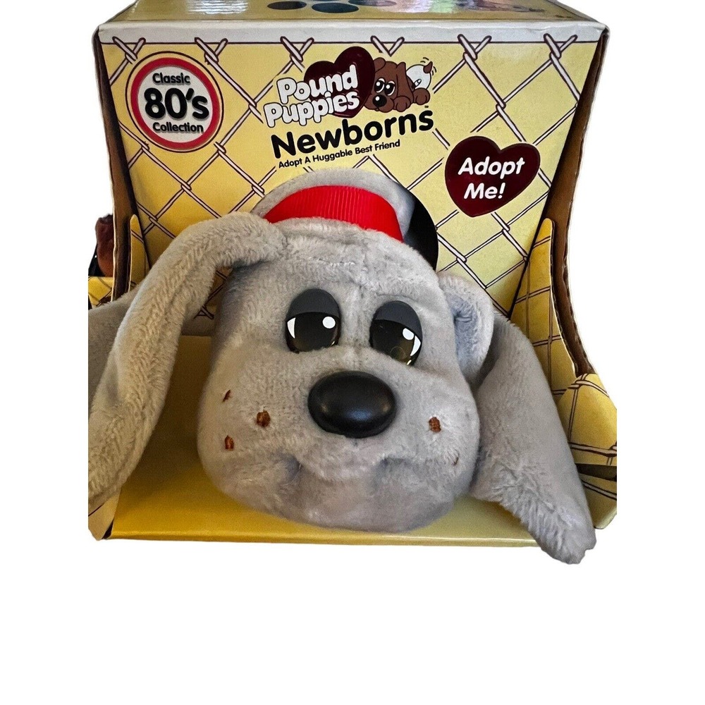 Pound Puppies Newborns Gray Freckles Stuffed Animal Plush Classic 80s Collection